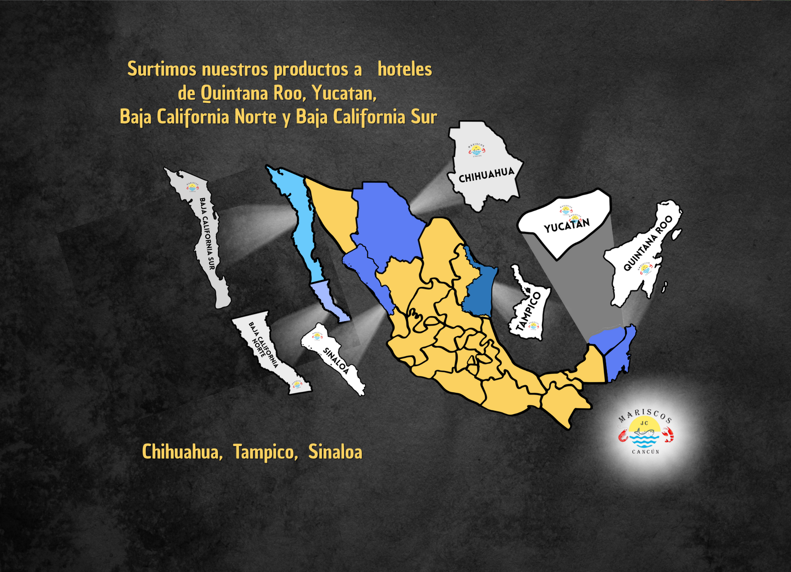 Mapa de cobertura Mariscos JC